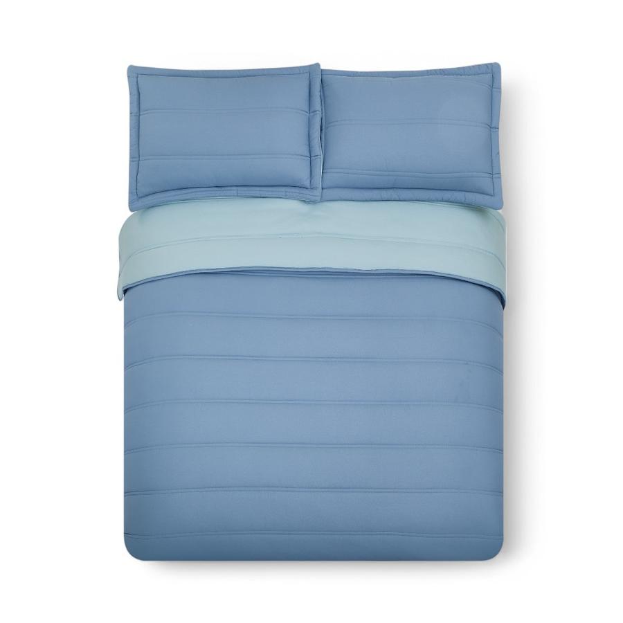 Plumón Cama Reversible 2.5 Plazas Azul Claro/Celeste