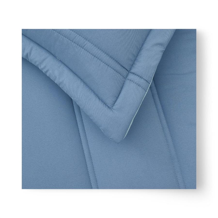 Plumón Cama Reversible 2.5 Plazas Azul Claro/Celeste