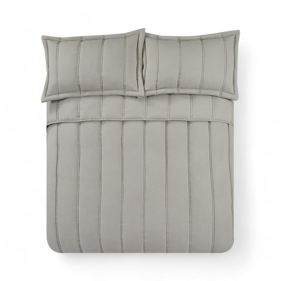 Quilt Cama Matiz Geometric 2.5 Plazas Microfibra Gris