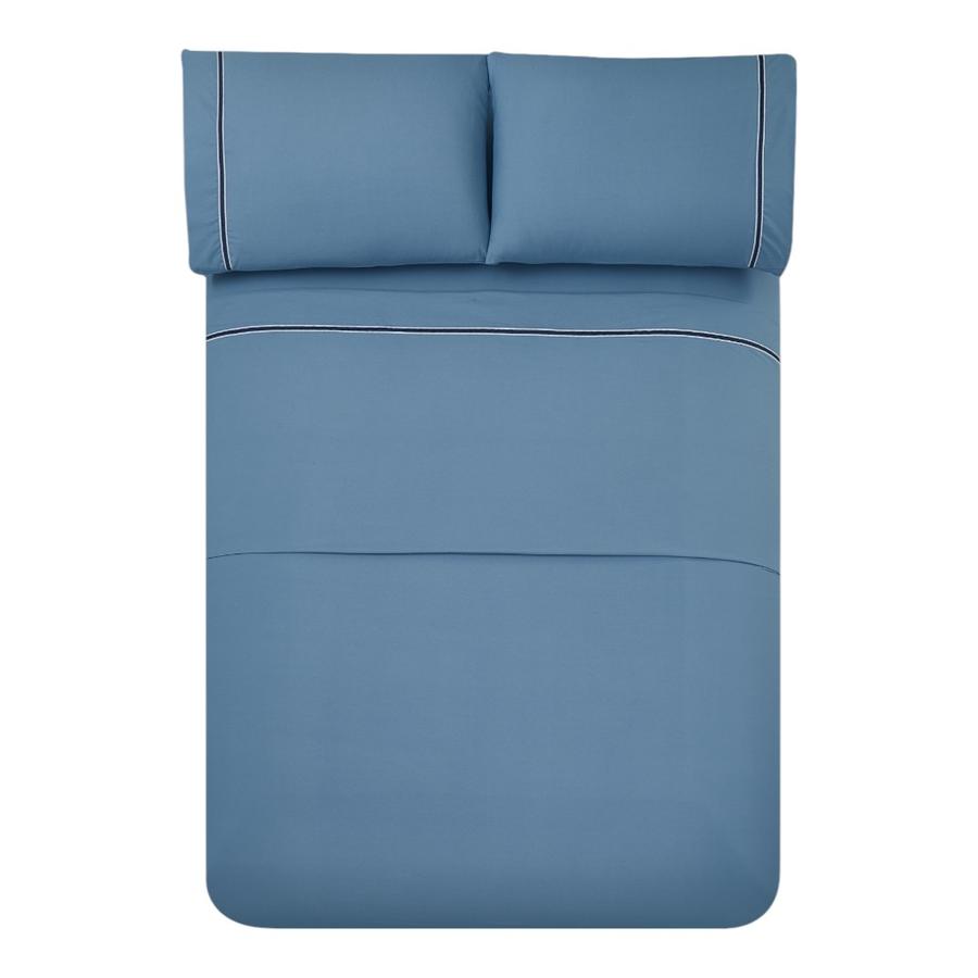 Juego de Sabanas lisa Boho Azul 2.5 Plazas Matiz