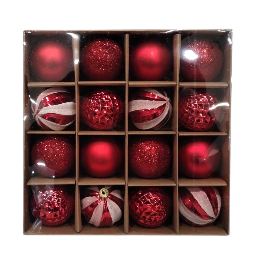Set Navidad 16 Esferas Rojas