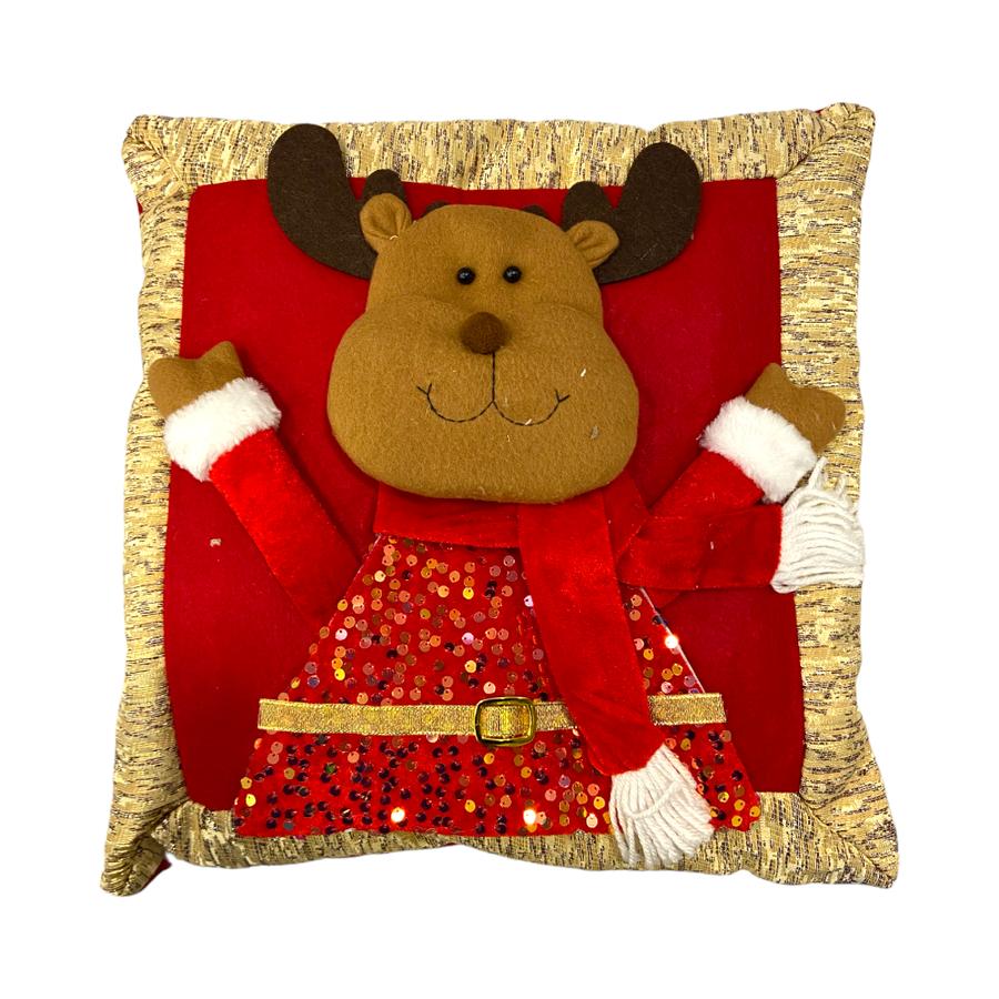 Cojin Reno Navidad Matiz Rojo 40x40 Cm