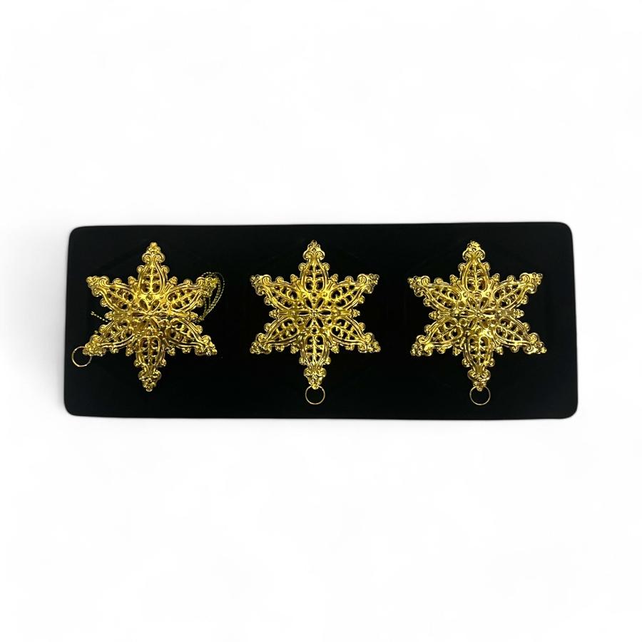 Set 3 Estrellas Navideñas Decorativas Dorado