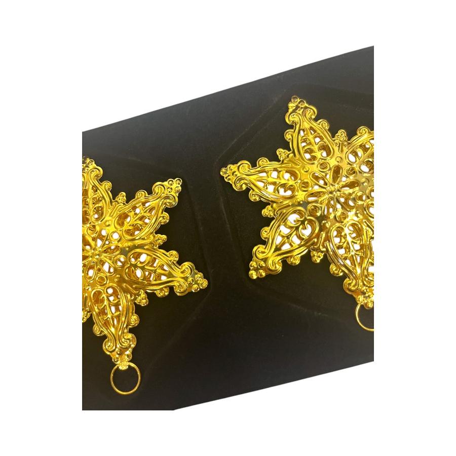 Set 3 Estrellas Navideñas Decorativas Dorado
