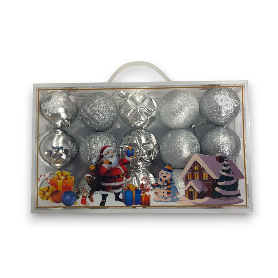 Set 10 Esferas Navideñas 6 Cm Plateado