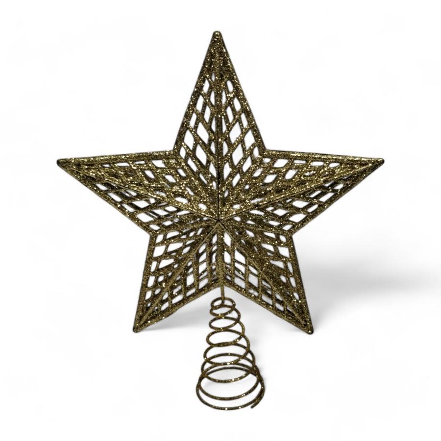 Punta De Arbol Forma Estrella 20 x 23 Cm Dorado
