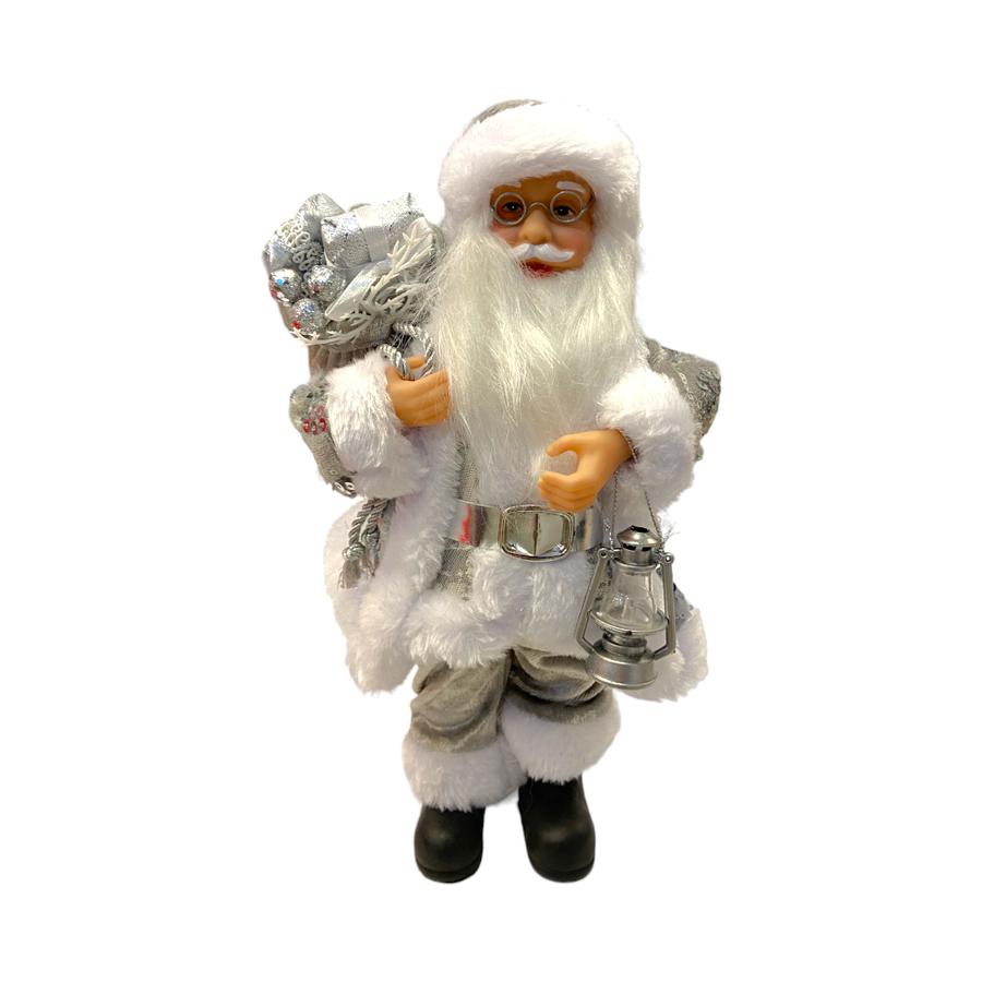 PASCUERO NAVIDAD MATIZ PLATEADO  30CM