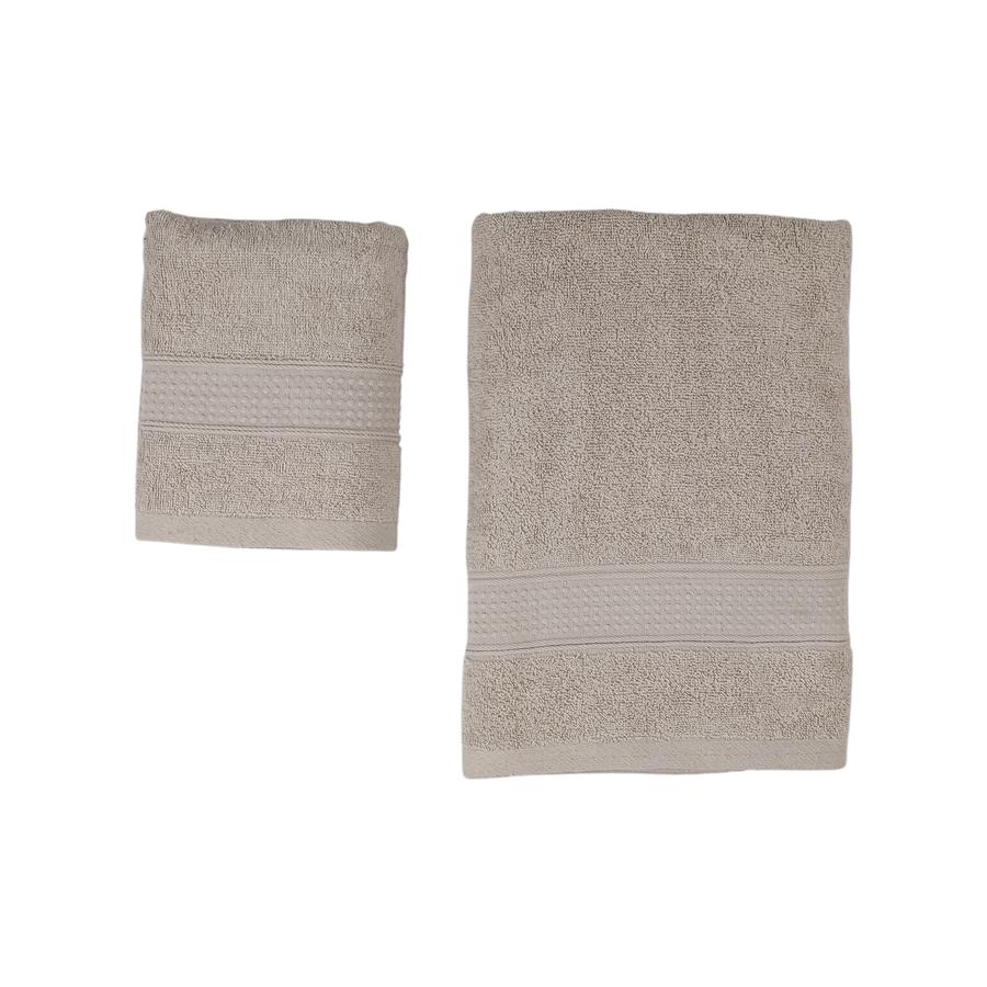Set Toalla 400 GMS Mano + Baño cm Gris
