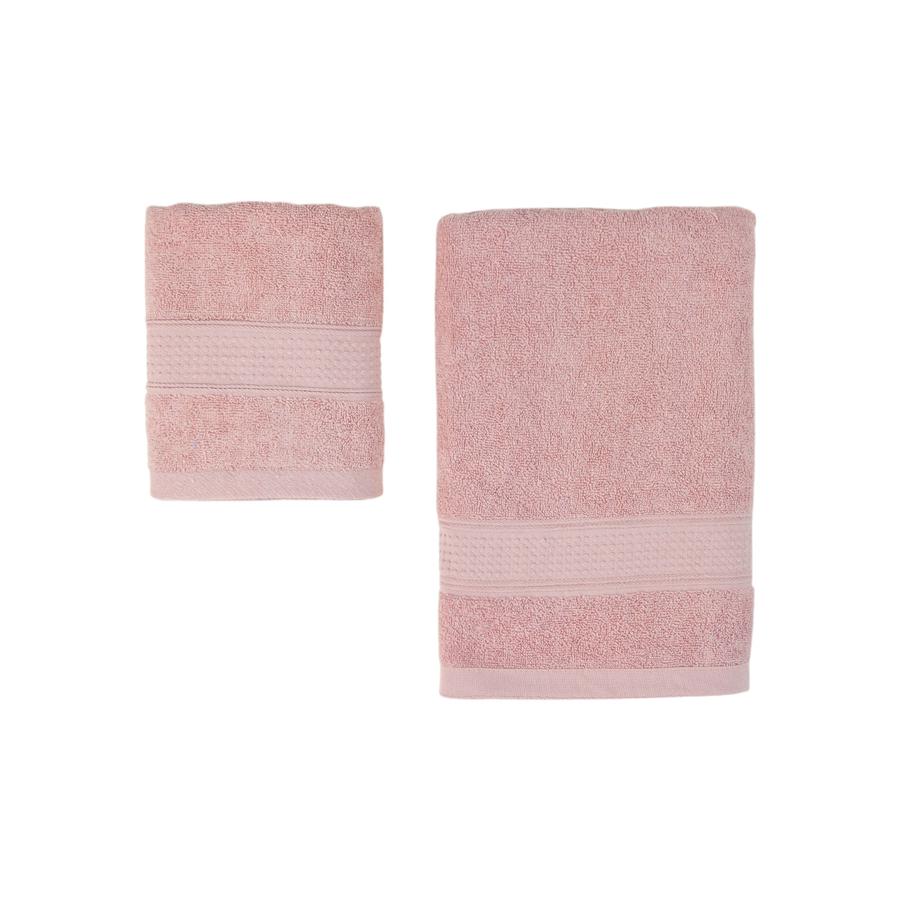 Set Toalla 400 GMS Mano + Baño cm Rosado