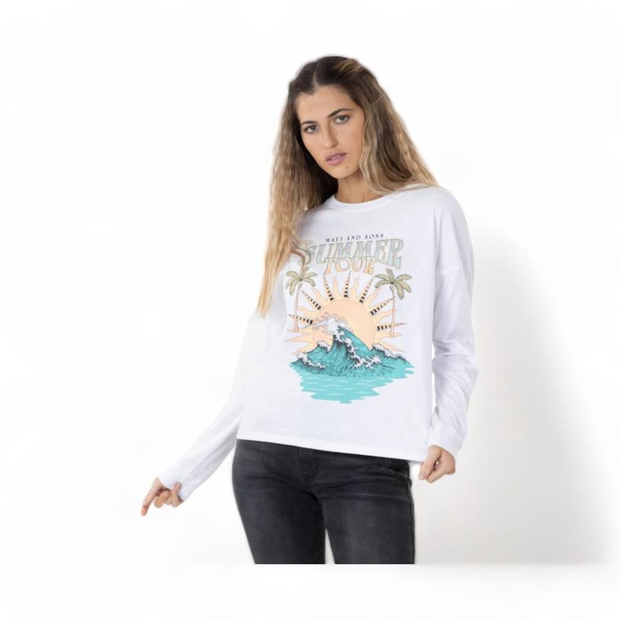 Polera Mujer Maui&Sons Summer Tour Blanco