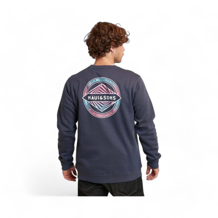 Poleron Hombre Maui&Sons Surf And Skate Co Crew Azul Marino
