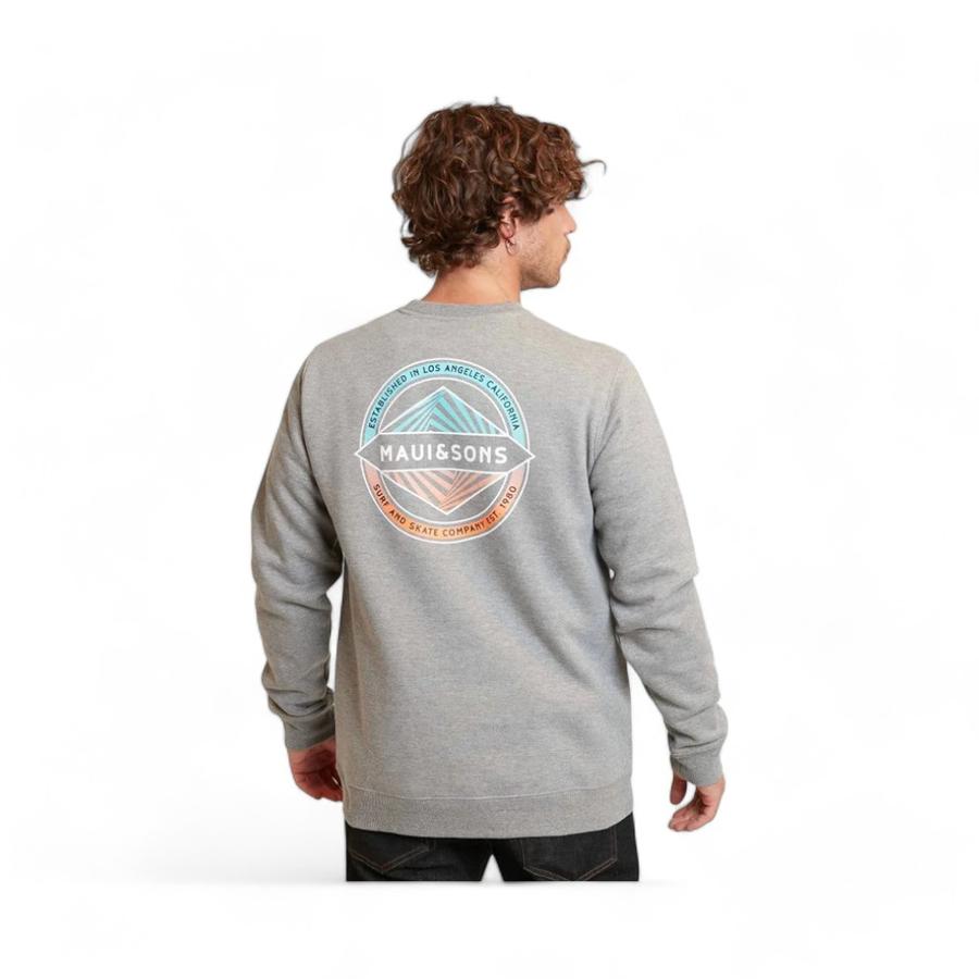 Poleron Hombre Maui&Sons Surf And Skate Company Crew Gris