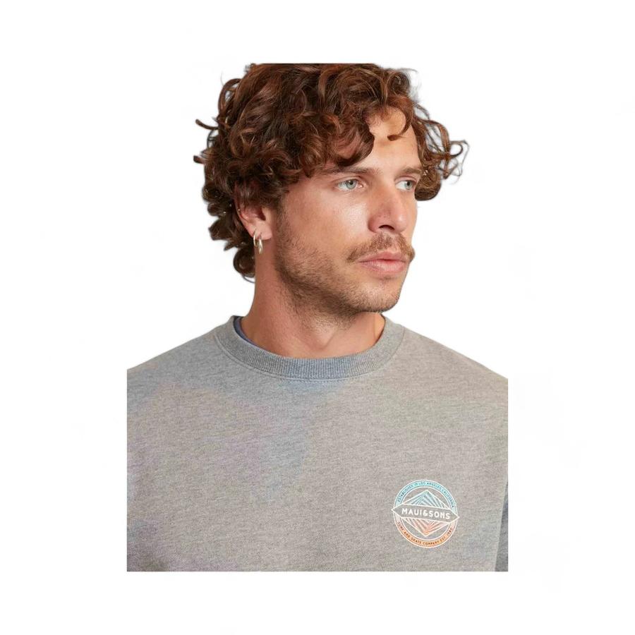 Poleron Hombre Maui&Sons Surf And Skate Company Crew Gris