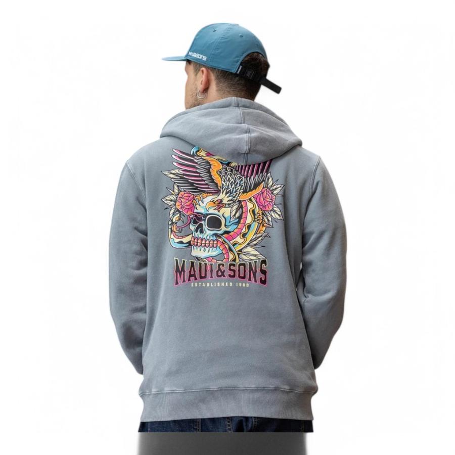 Poleron Hombre Maui Kalaka Flowers Gris