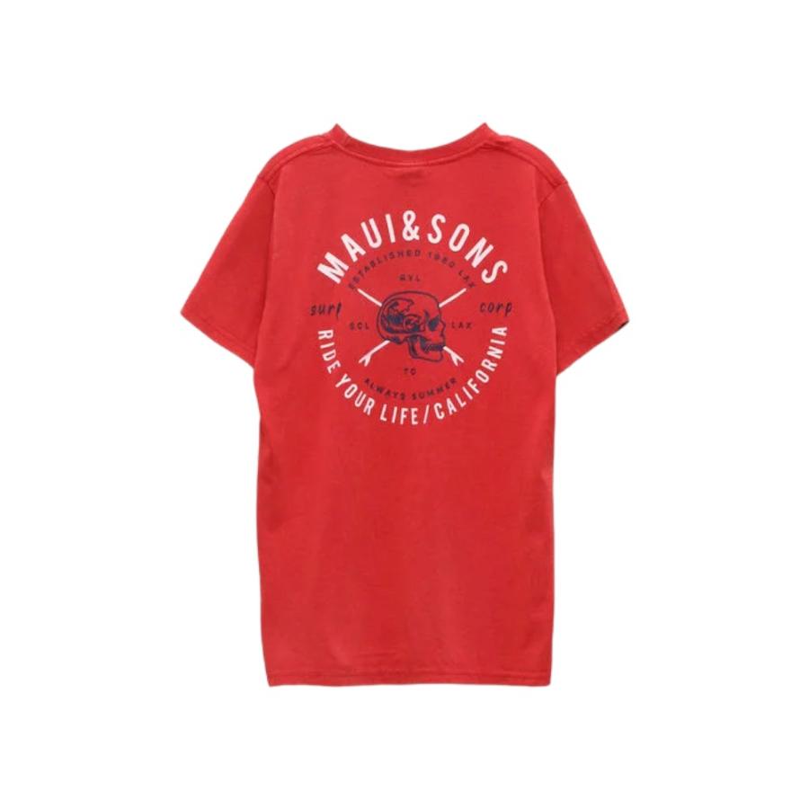 Polera Niño Maui&Sons Mc Motorsurf Rojo