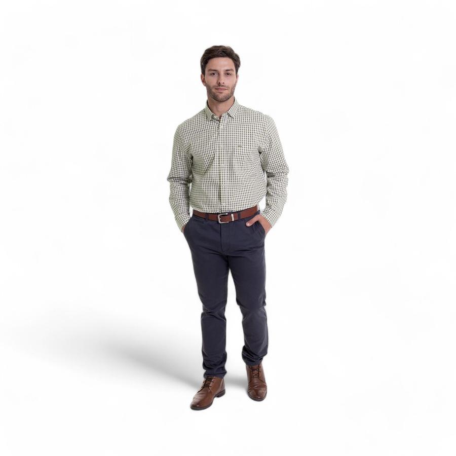 Camisa Hombre McGregor Brooklyn Cuadrillé Beige/Verde