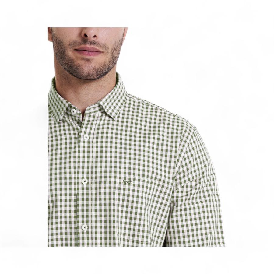 Camisa Hombre McGregor Brooklyn Cuadrillé Beige/Verde