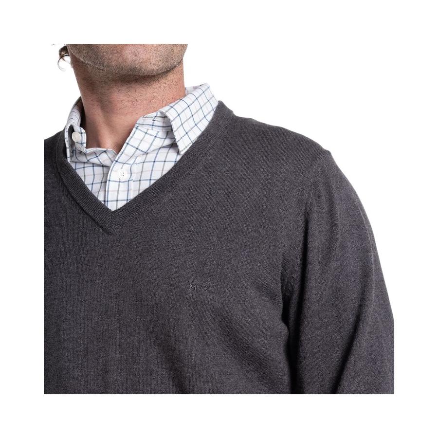 Sweater Hombre McGregor Midtown Cuello V Gris Claro