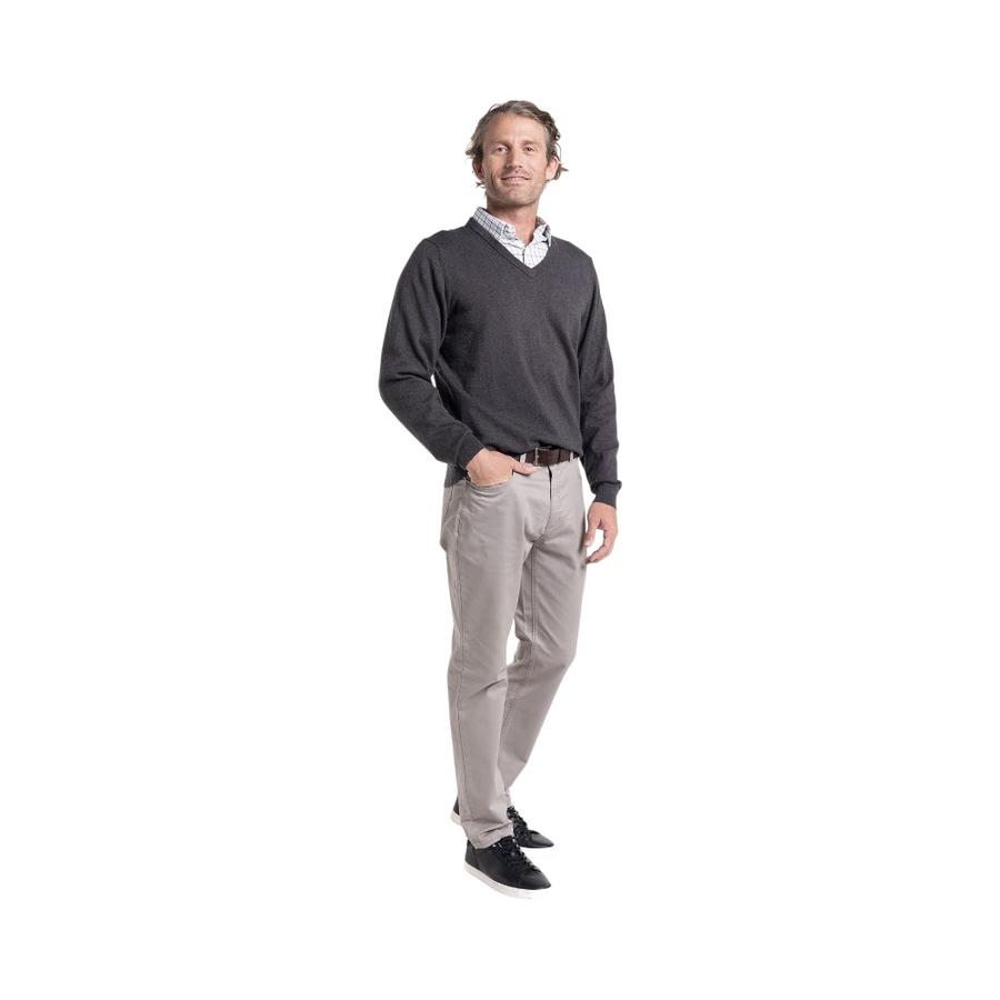 Sweater Hombre McGregor Midtown Cuello V Gris Claro