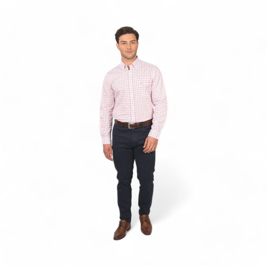 Camisa Hombre McGregor Wall Street Smart Cuadro Coral