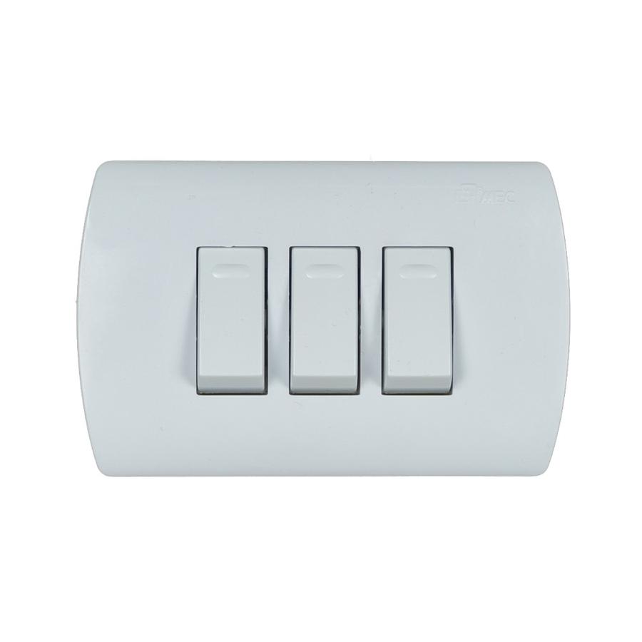 Interruptor Triple 9/32 Aris 250V-16A Mec Blanco