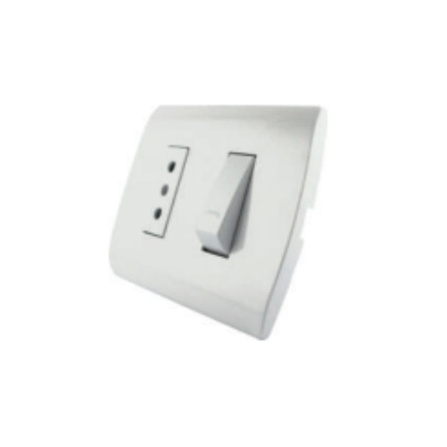 Interruptor Simple MEC 9/12 + Tomacorriente 2P + T10A Blanco