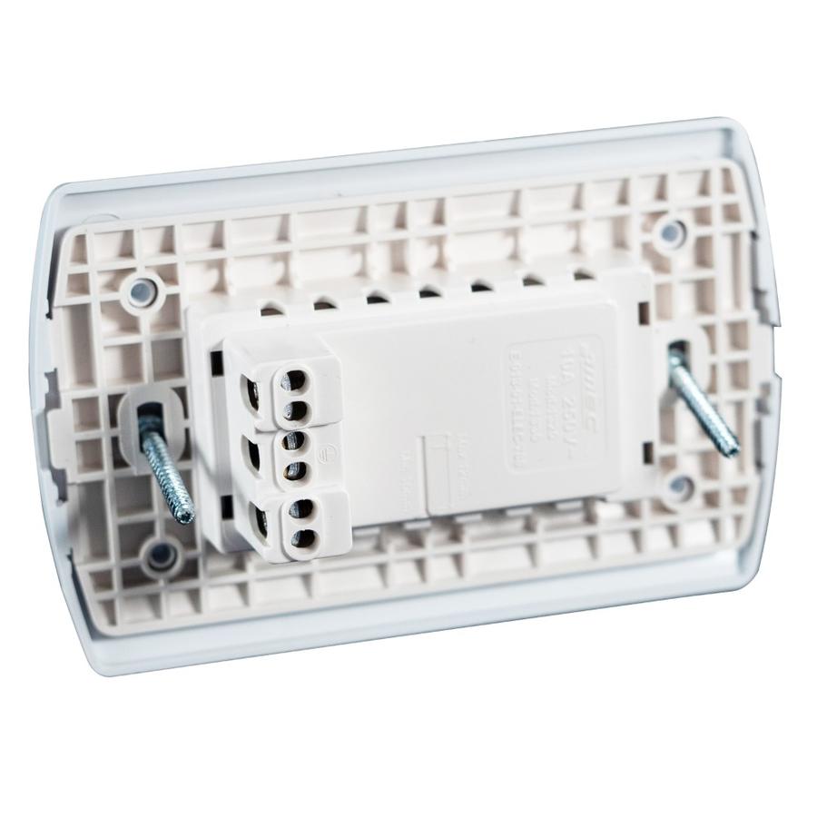 Tomacorriente Compacto Doble 2P+T 10A Mec Blanco