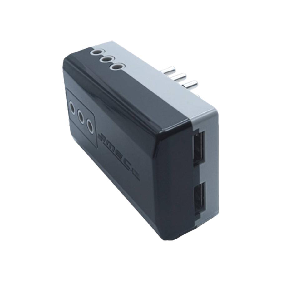 MEC Macho Triple 2 Puertos Usb Negro (2.4A) 10A.