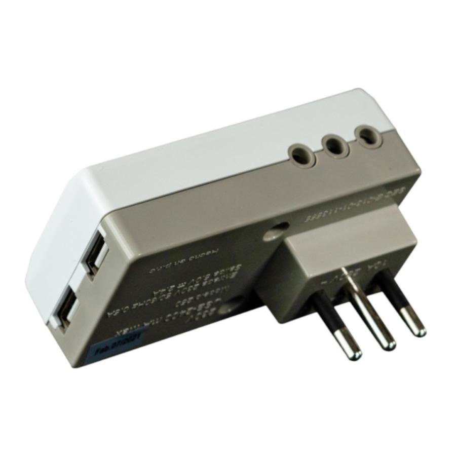 MEC Macho Triple 2 Puertos Usb Blanco (2.4A) 10A.