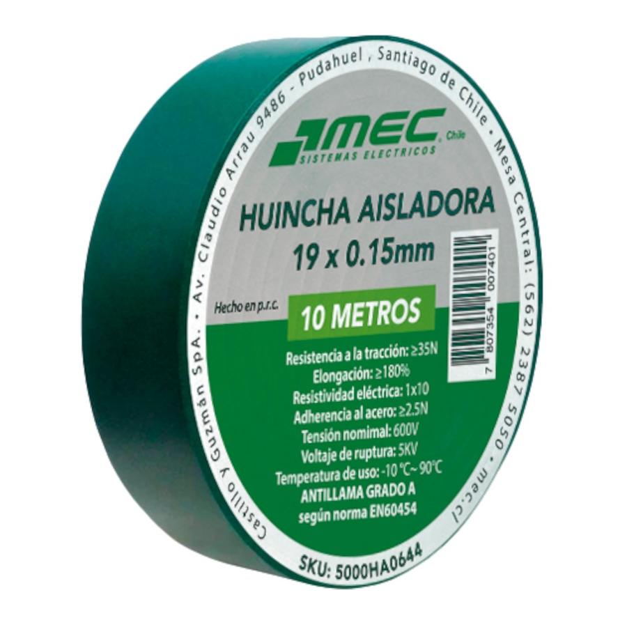 Cinta Aisladora 19 x 0,15MM 10M Mec Verde
