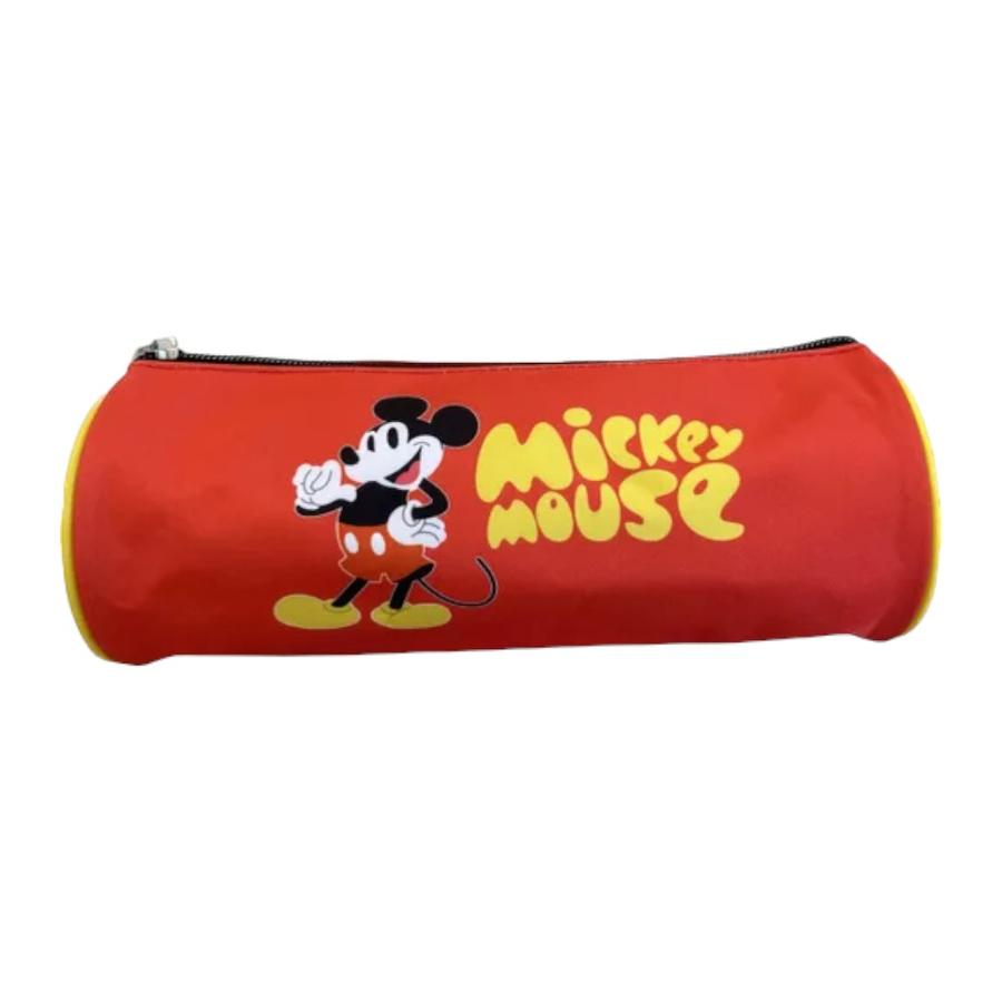Estuche Infantil Cilindro Diseño Mickey Rojo