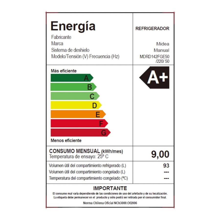 Refrigerador Minibar Midea Frio Directo Light 93 Lts Silver