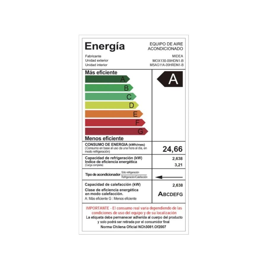 Aire Acondicionado Split Muro Xtreme Dura 9K Btuh Midea