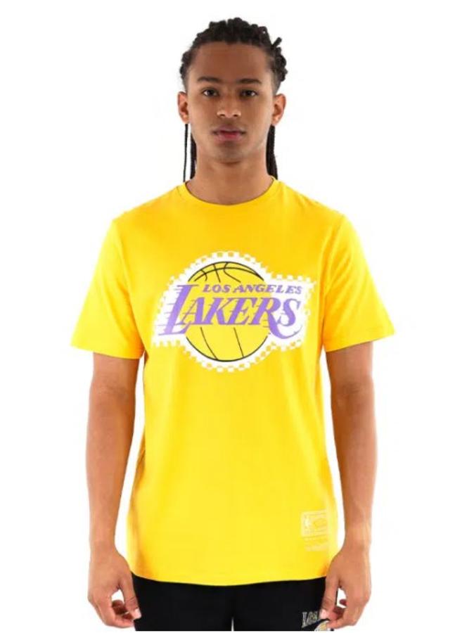 Polera Mitchell And Ness Nba Lakers Checked Fill Amarillo