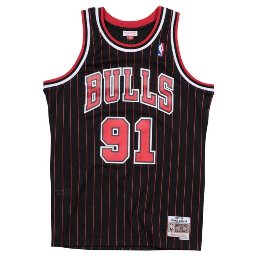 Camiseta Mitchell And Ness Bulls Dennis Rodman Negro