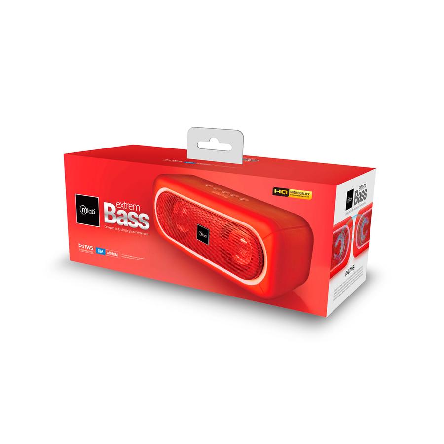 Parlante Bluetooth Extrem-Bass Mlab Rojo