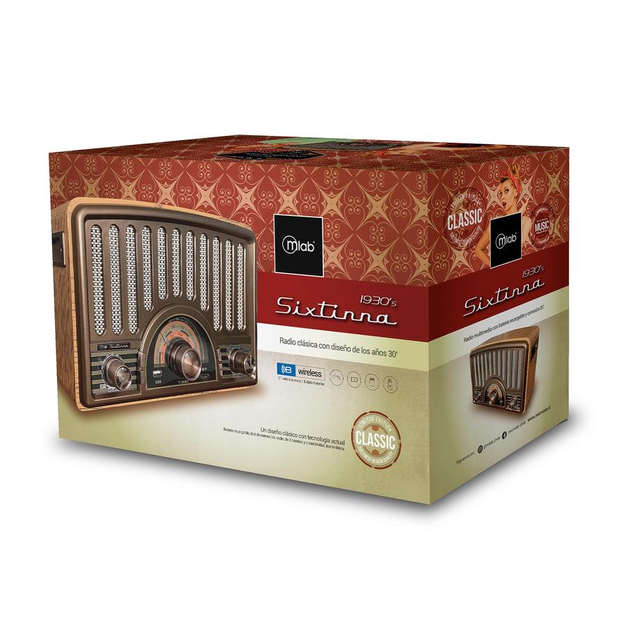 Radio Retro Sixtinna Microlab Bluetooth USB TF FM