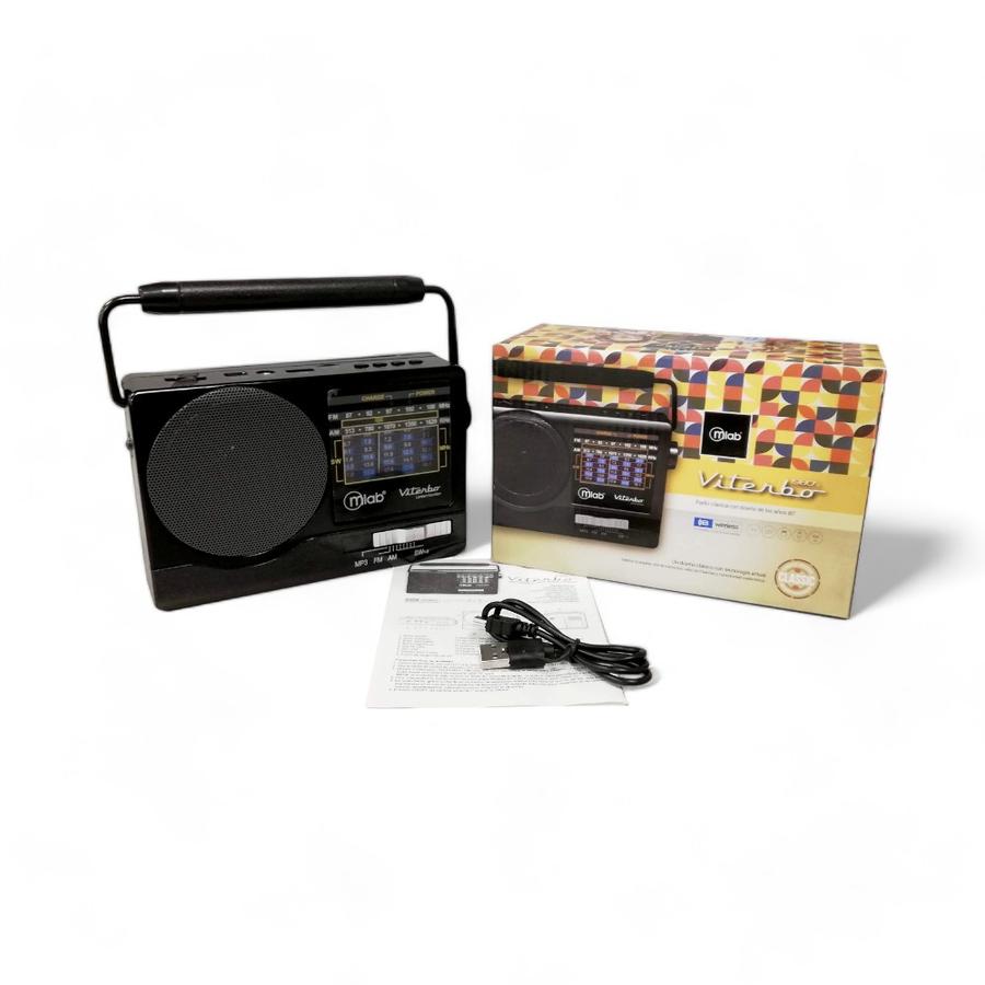 Radio Retro bluetooth Viterbo Microlab Negro