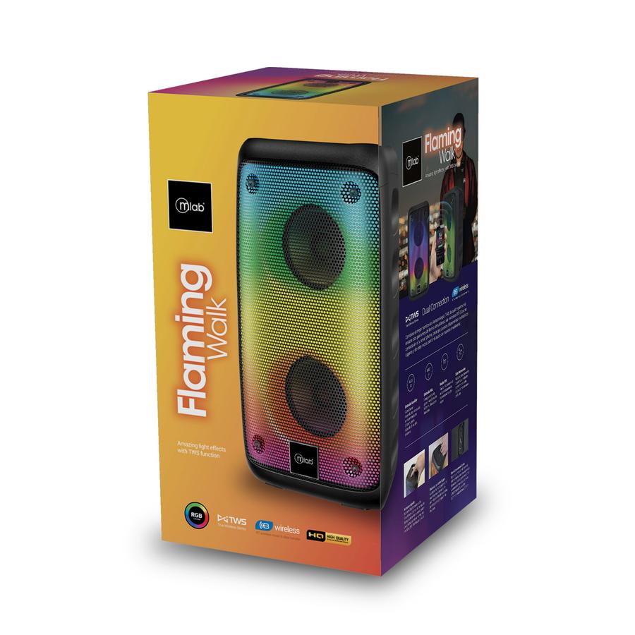 Parlante Bluetooth Tws Flaming Walk Bass Mlab Negro