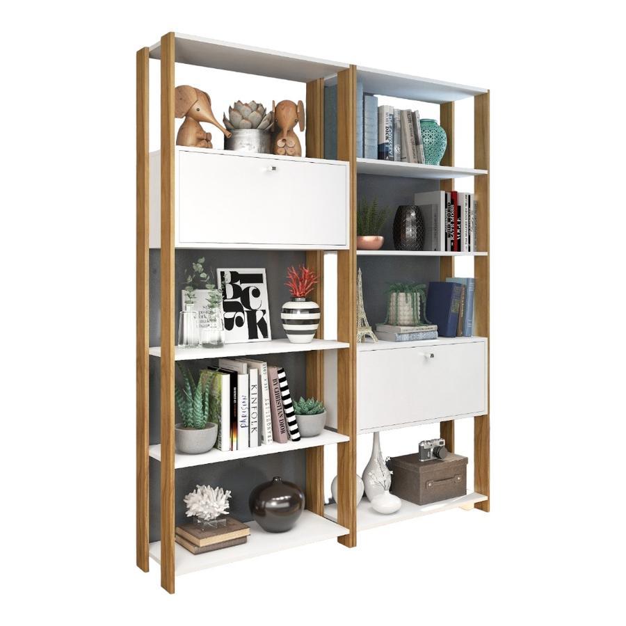 Estante  Librero 1 Puerta Mobilfrank Lv05 Blanco