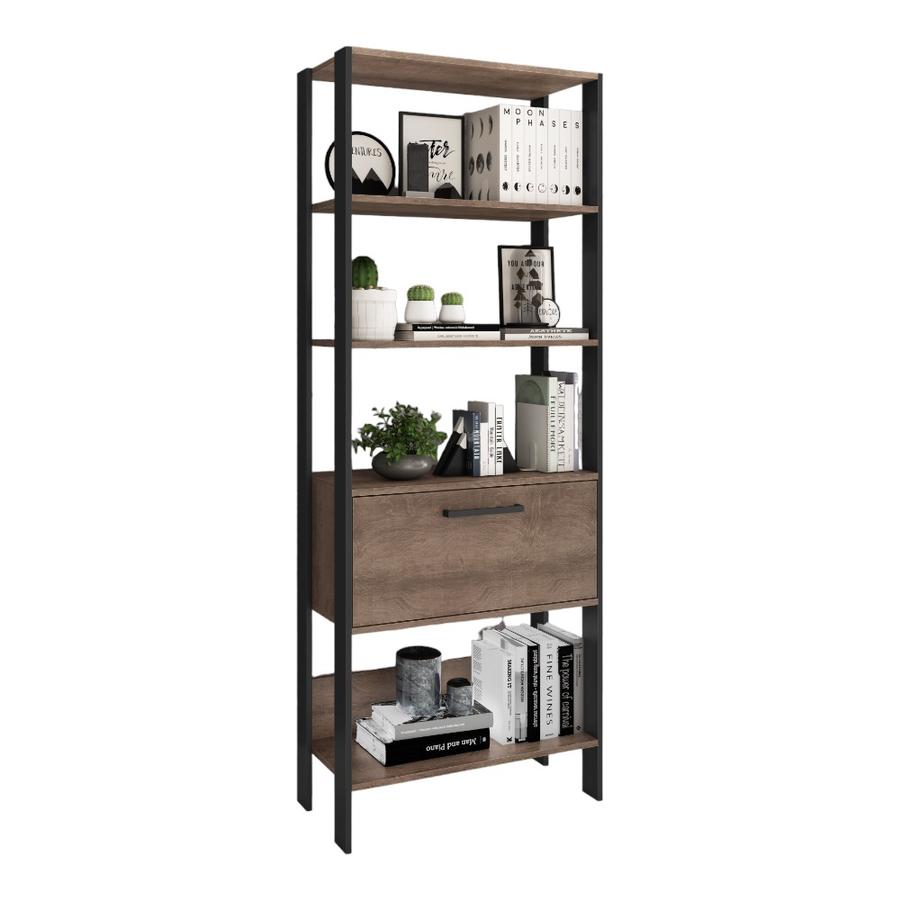 Estante Librero 1 Puerta Mobilfrank Rt3138 Negro