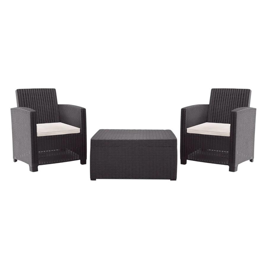 Set de Balcon C/Mesa Baul 3 Piezas Alamo Duo Café
