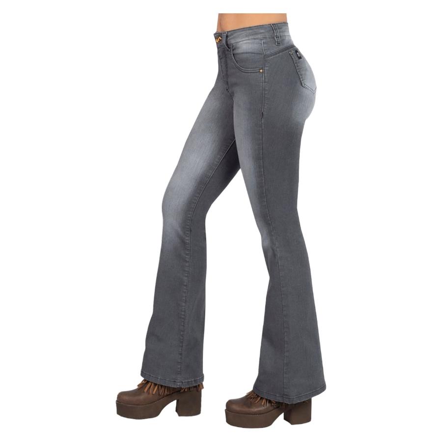 Jeans Mujer Mohicano Cint Flare Gris