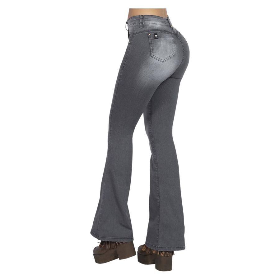 Jeans Mujer Mohicano Cint Flare Gris