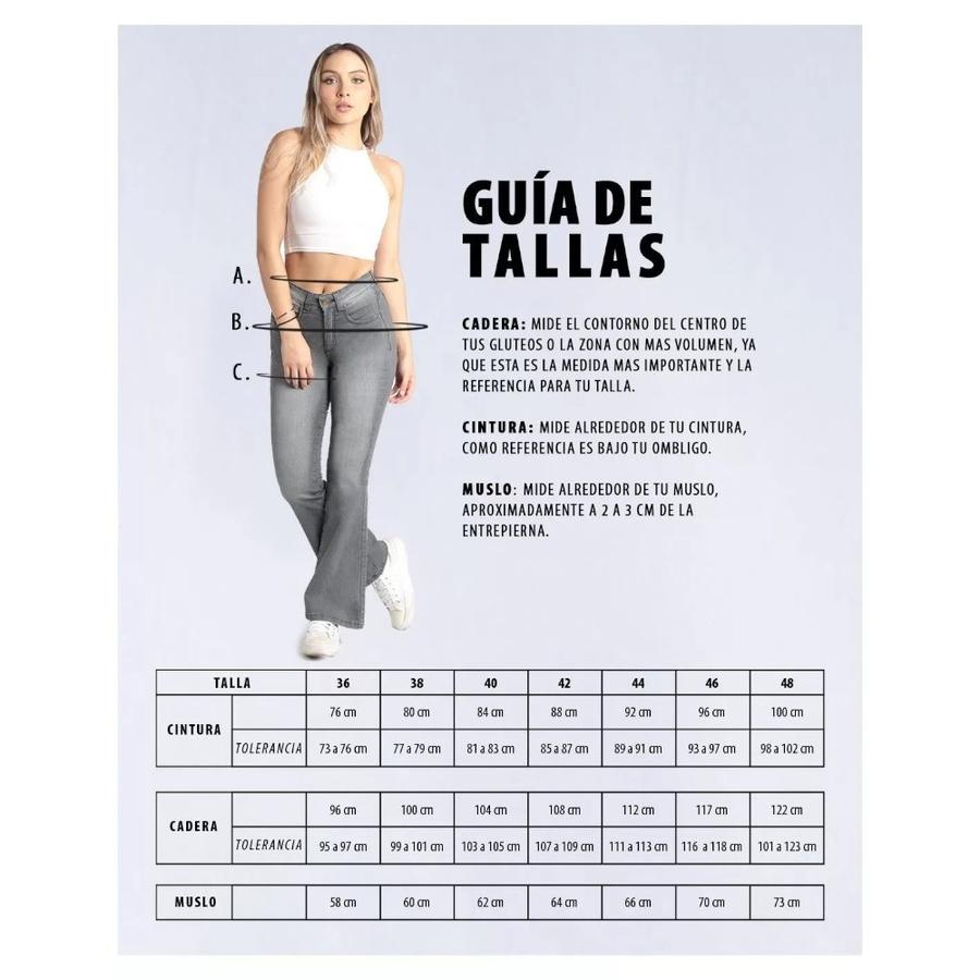Jeans Skinny Push Up Mujer Mohicano Tiro Alto Gris
