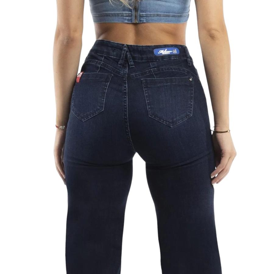 Jeans Palazzo Push Up Mujer Mohicano Tiro Alto Azul