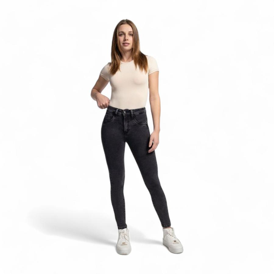 Jeans Skinny Tiro Alto Mujer Mohicano 3628 Push Up Negro