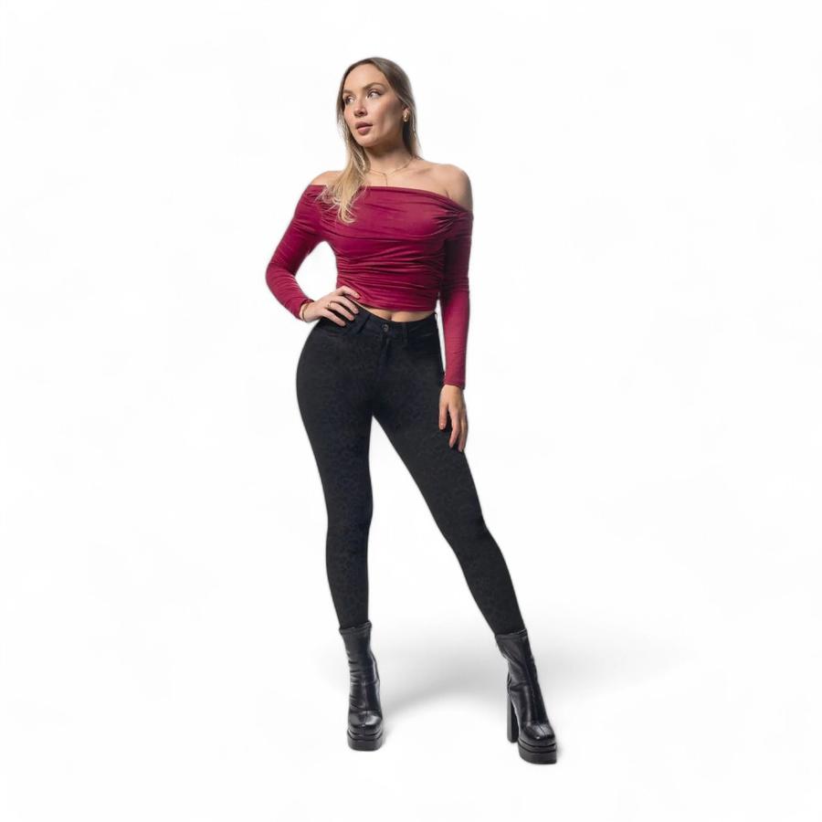 Jeans Skinny Tiro Alto Mujer Mohicano 3658-01 Negro