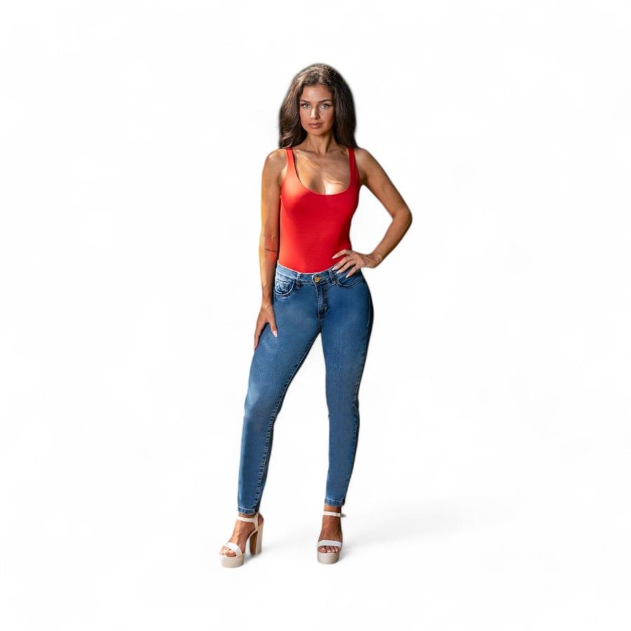 Jeans Mujer Mohicano Jeans Aitana Push Up Skinny Azul