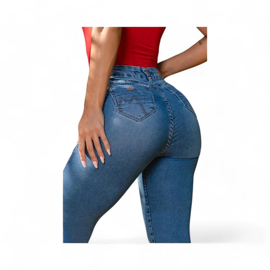 Jeans Mujer Mohicano Jeans Aitana Push Up Skinny Azul